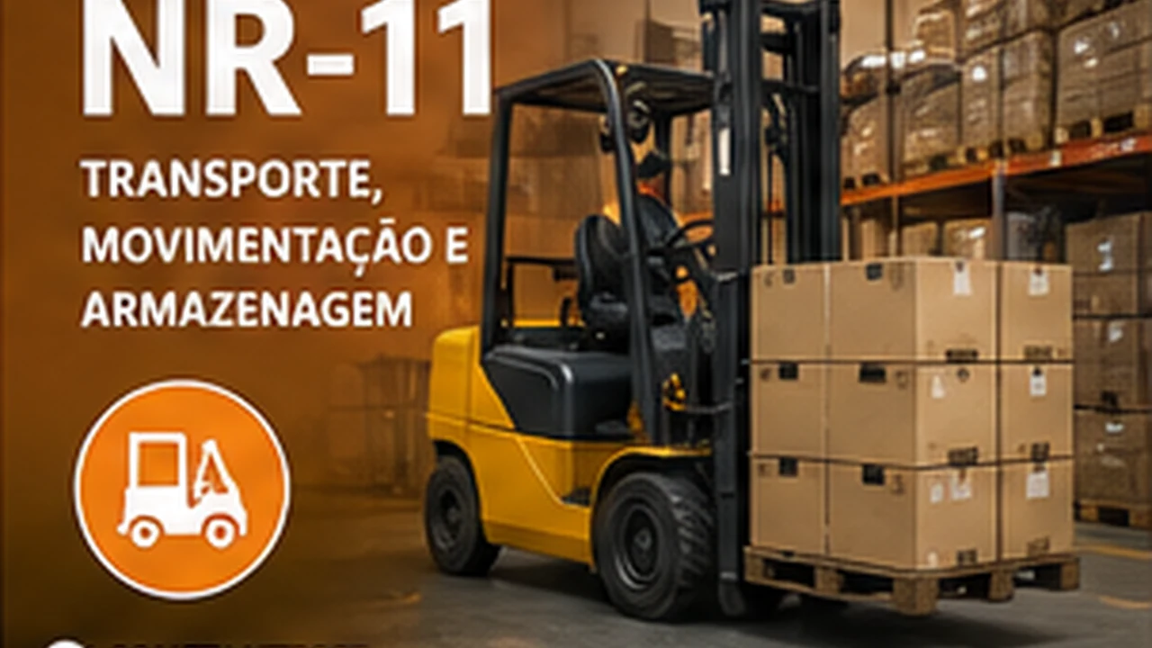 Empilhadeira realizando movimentação de materiais