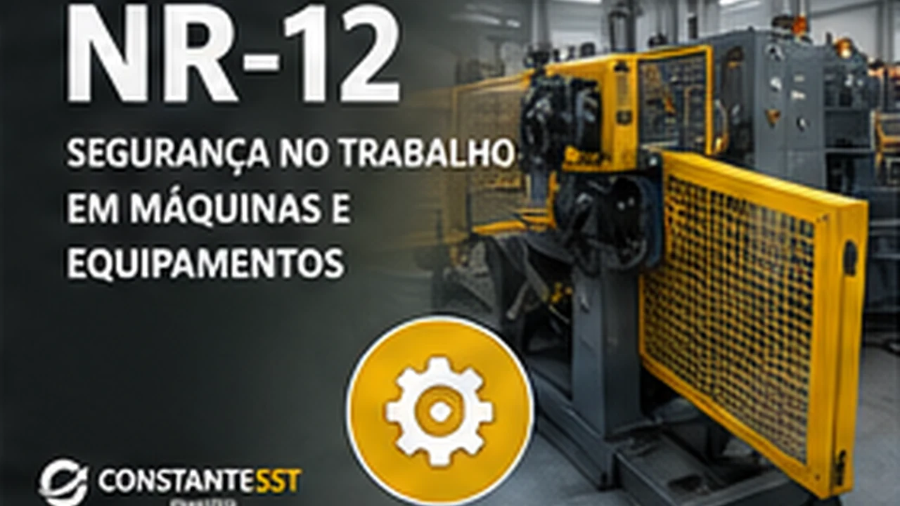 Máquina industrial com proteções de segurança